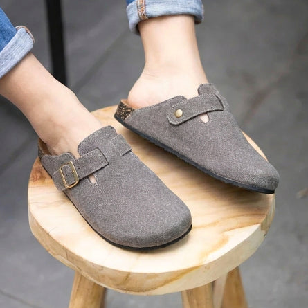 Mules Sabots Femme Taupe irisé - Isotoner