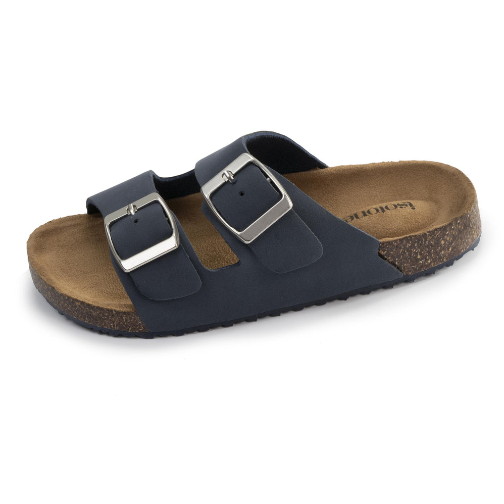 Mules sandales Enfant double bride Marine - Isotoner