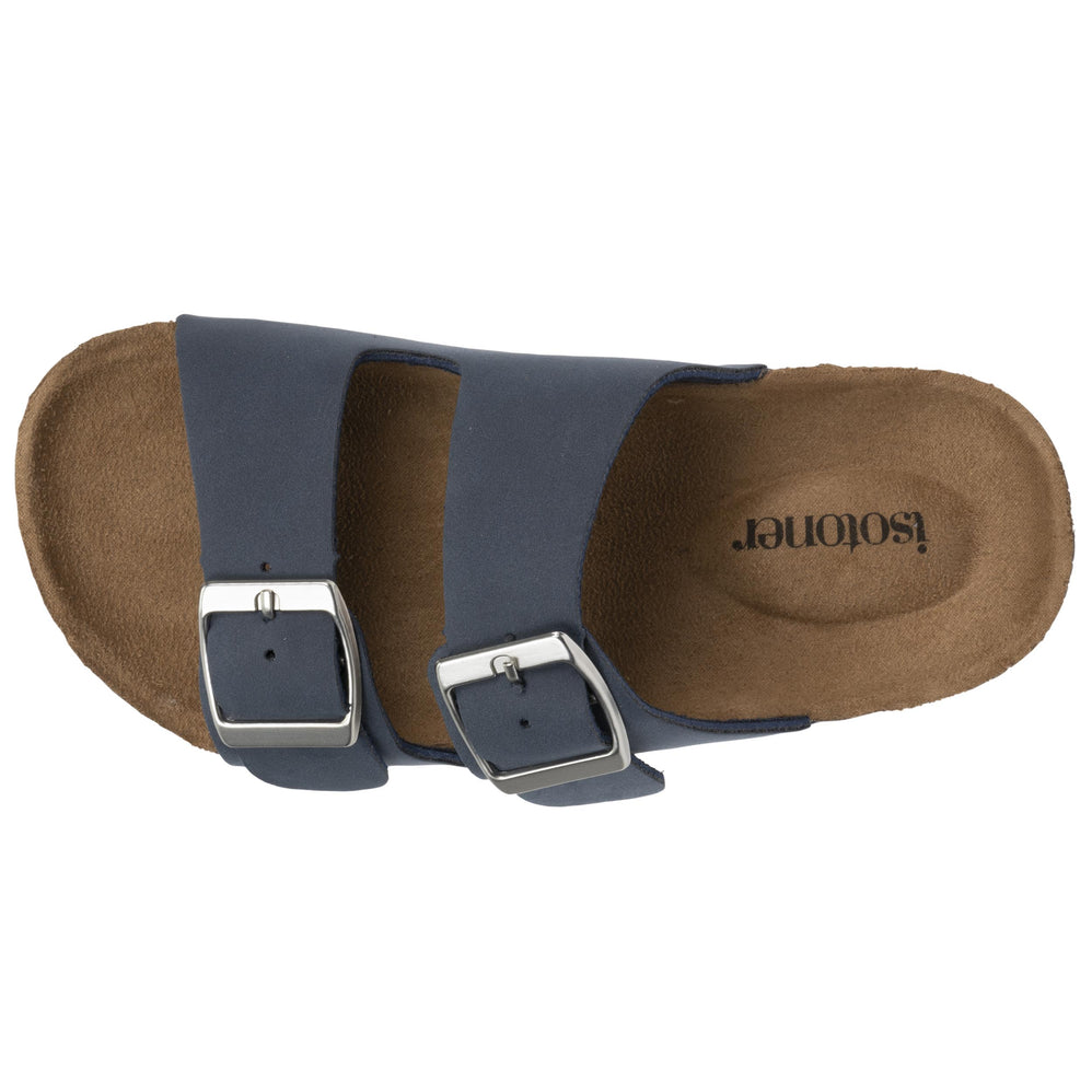 Mules sandales Enfant double bride Marine - Isotoner