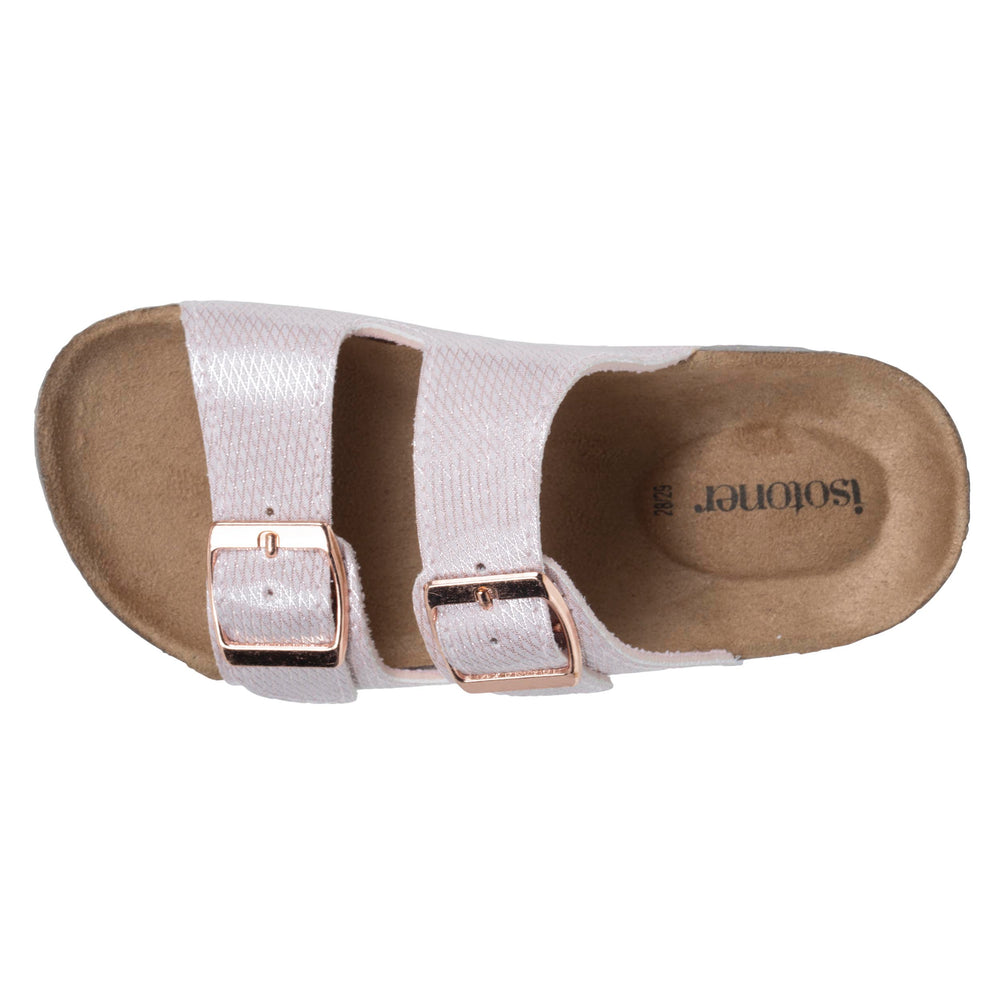 Mules sandales Enfant double bride Rose - Isotoner