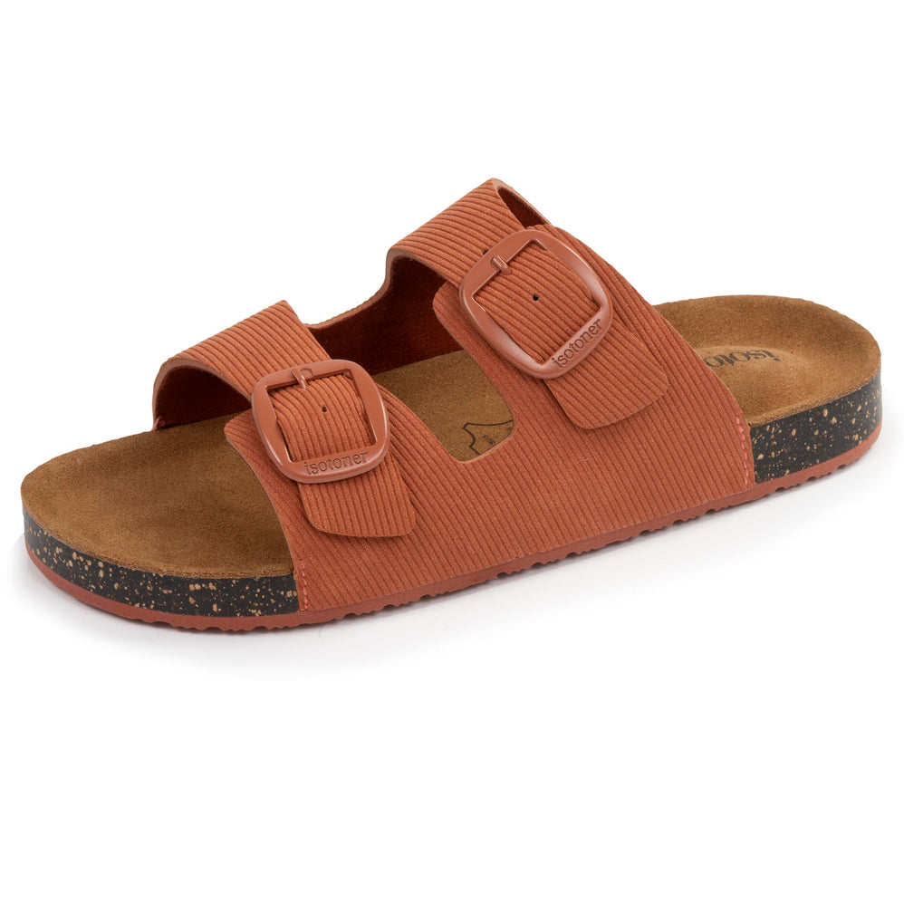 Mules sandales Femme Double Bride Rouille - Isotoner