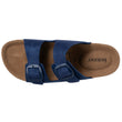Mules sandales Femme Double Bride cuir Bleu