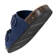 Mules sandales Femme Double Bride cuir Bleu