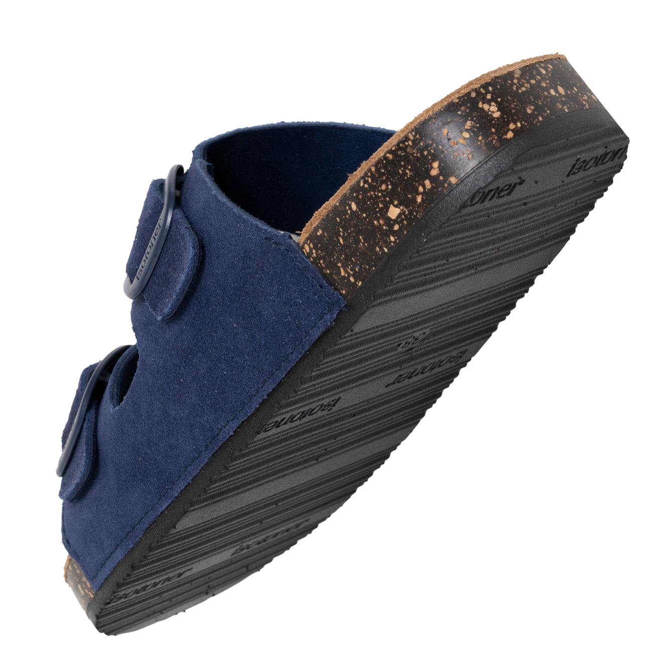 Mules sandales Femme Double Bride cuir Bleu