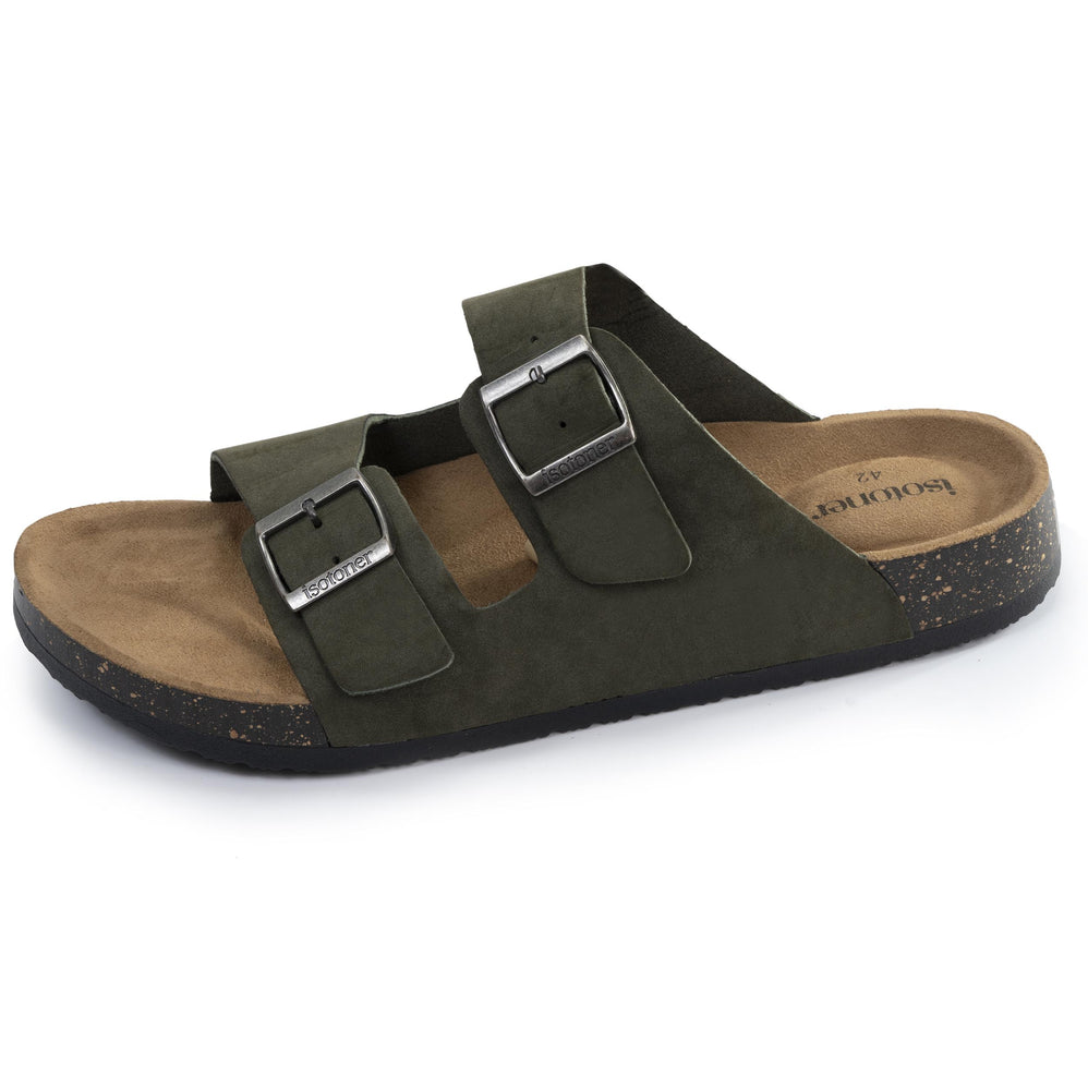Mules sandales Homme double bride Kaki - Isotoner