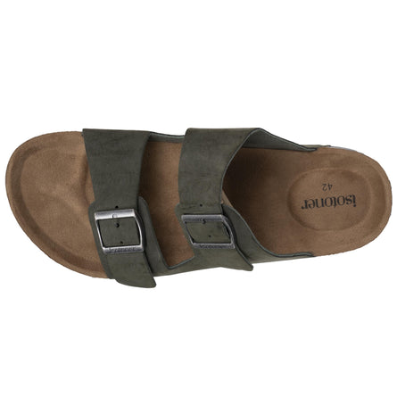 Mules sandales Homme double bride Kaki - Isotoner