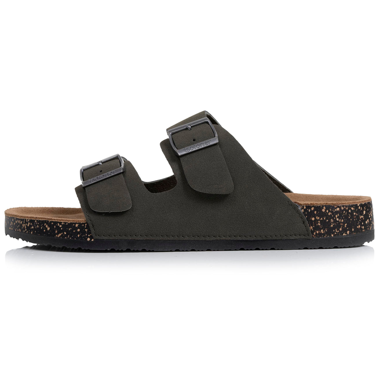 Mules sandales Homme double bride Kaki