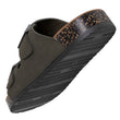 Mules sandales Homme double bride Kaki