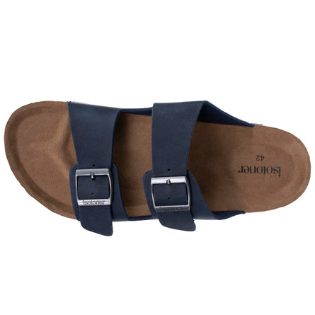 Mules sandales Homme double bride Marine - Isotoner