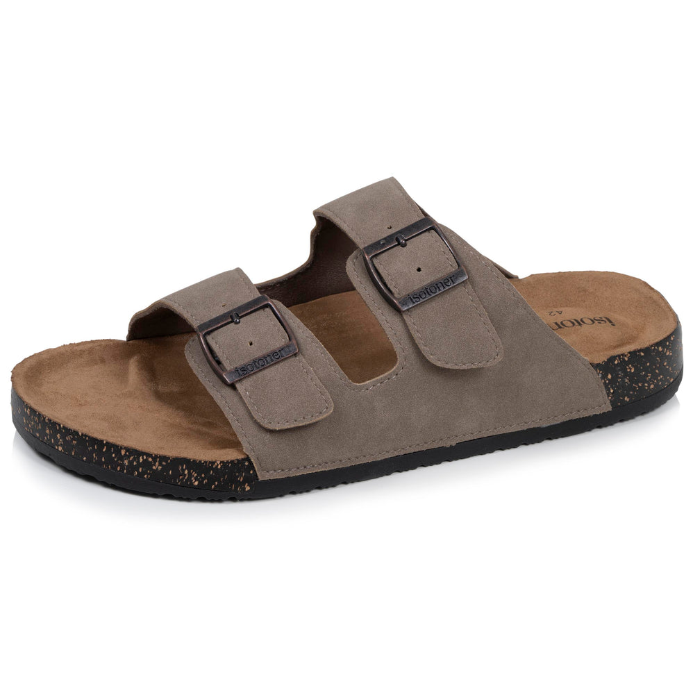 Mules sandales Homme double bride Taupe - Isotoner