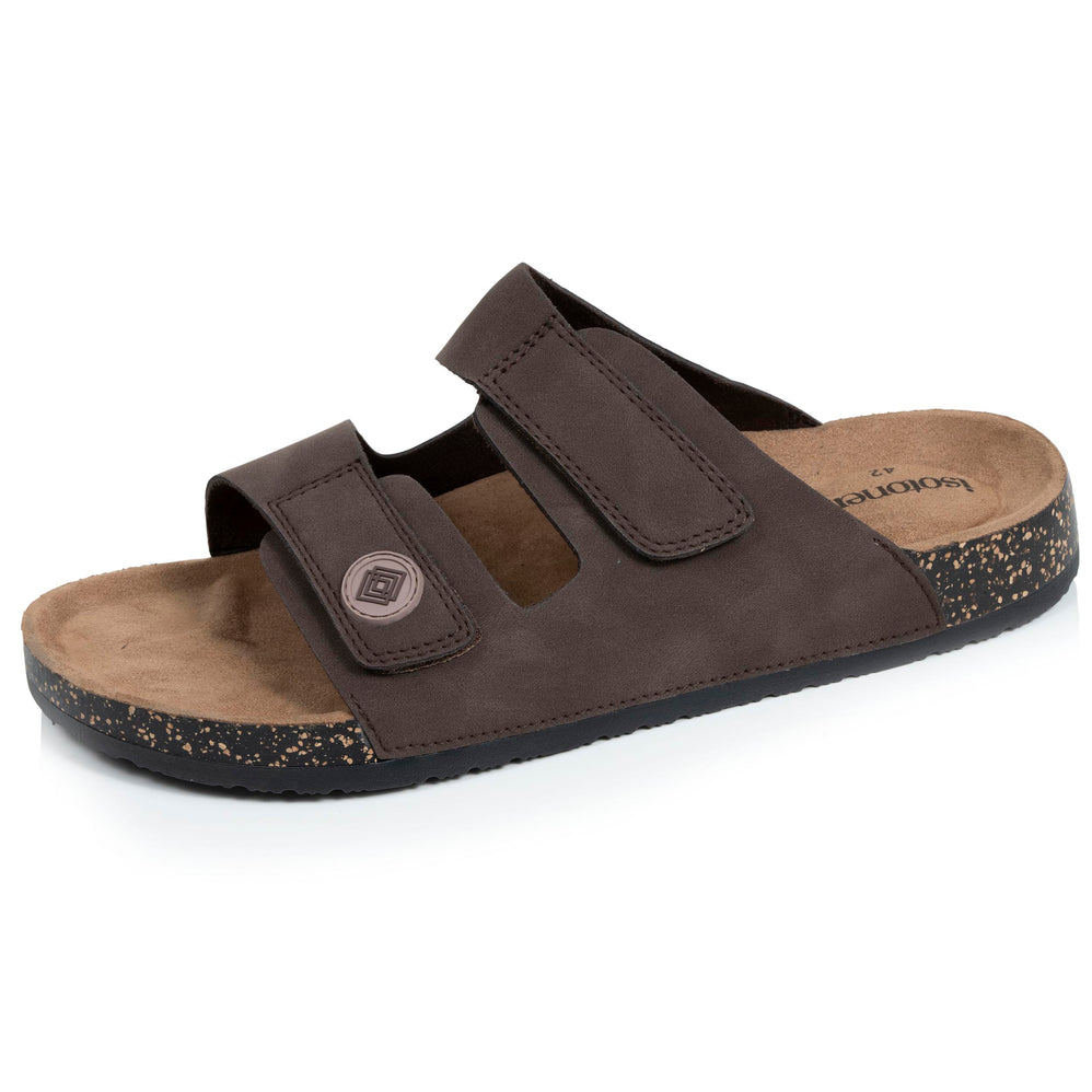 Mules sandales Homme double bride Chocolat - Isotoner