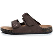 Mules sandales Homme double bride Chocolat