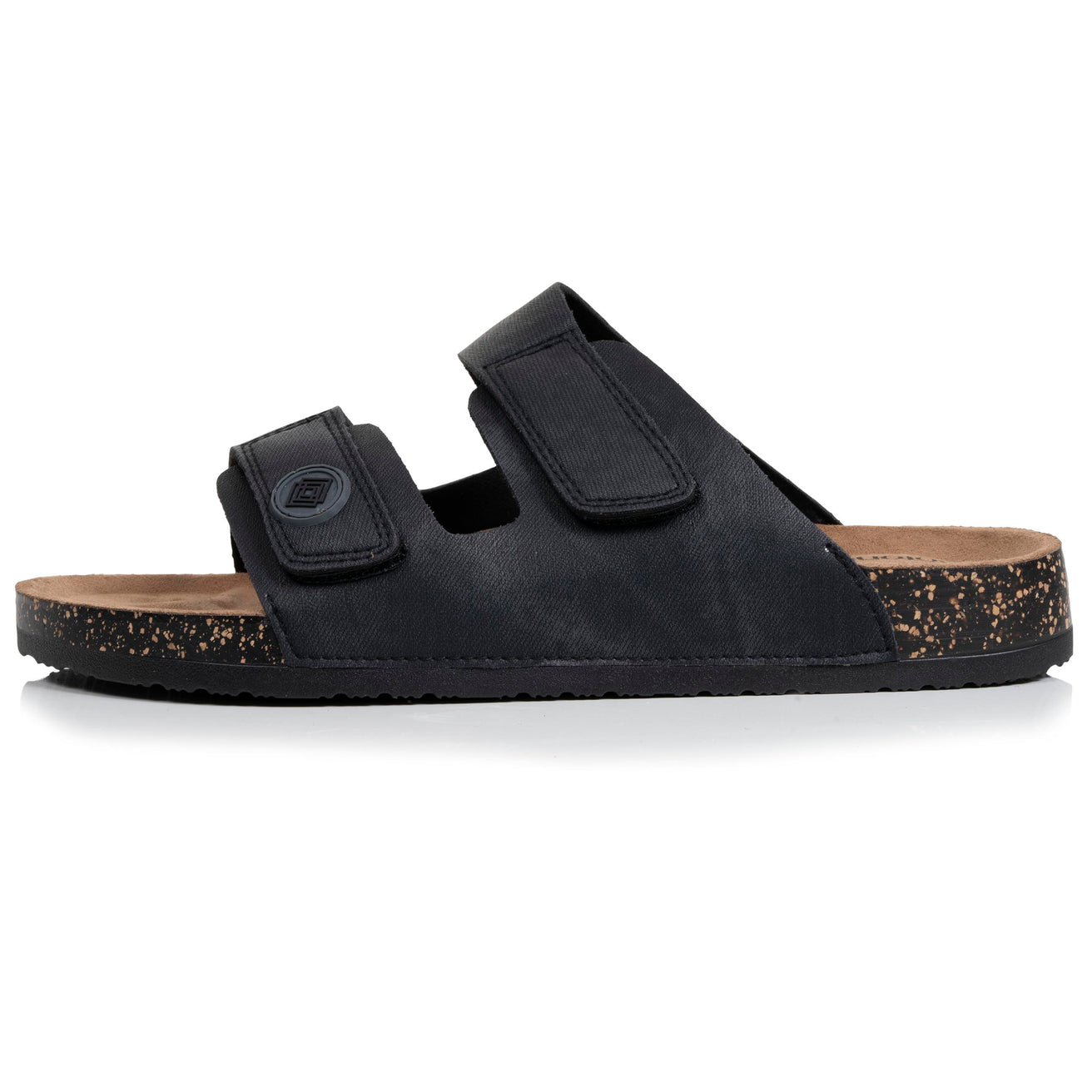Mules sandales Homme double bride scratch Noir