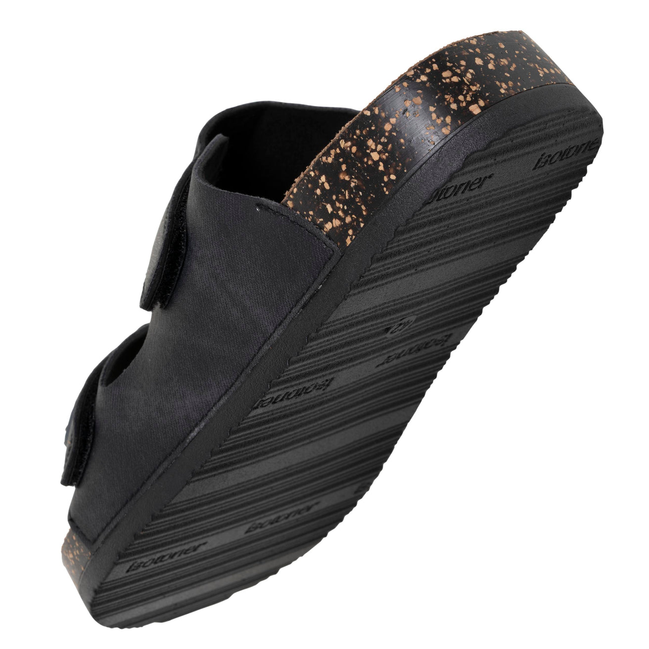 Mules sandales Homme double bride scratch Noir