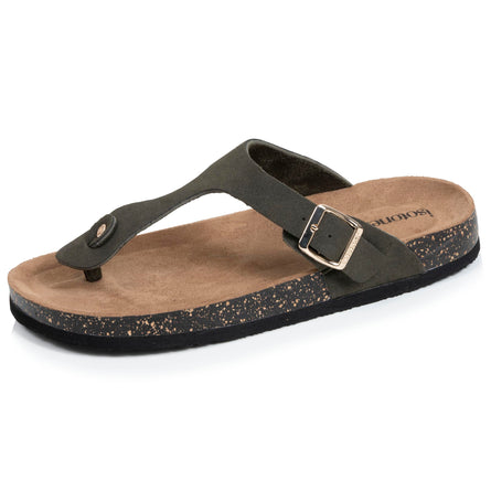 Mules tongs Femme bride Kaki - Isotoner