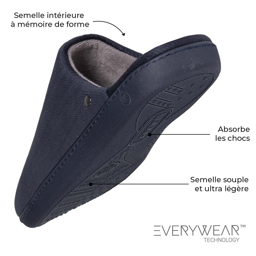 Chaussons mules ergo Homme Tartan