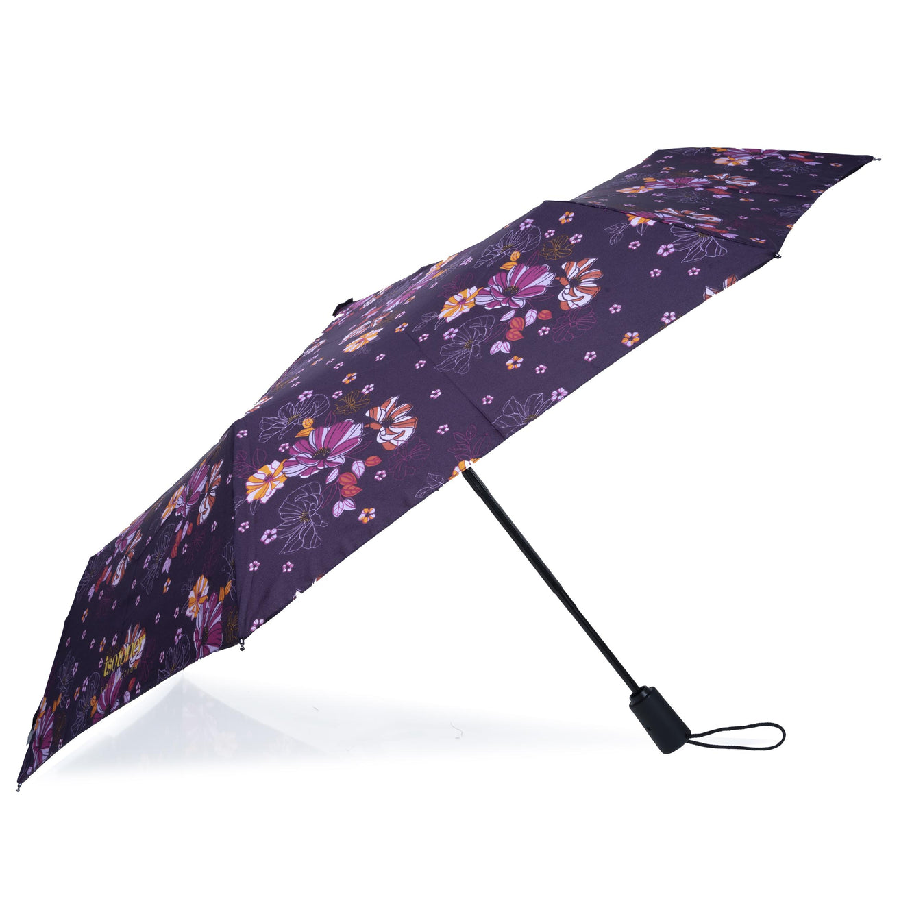 Parapluie Auto Fleurs Aubergine
