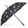 Parapluie Canne Auto Fleurs Aubergine feuille kaki - Isotoner
