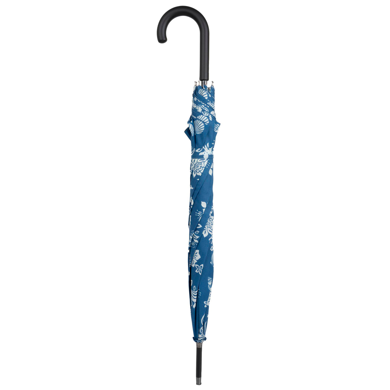 Parapluie Canne Auto Fleur Coquillage Bleu