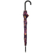 Parapluie Canne Auto Fleurs Aubergine