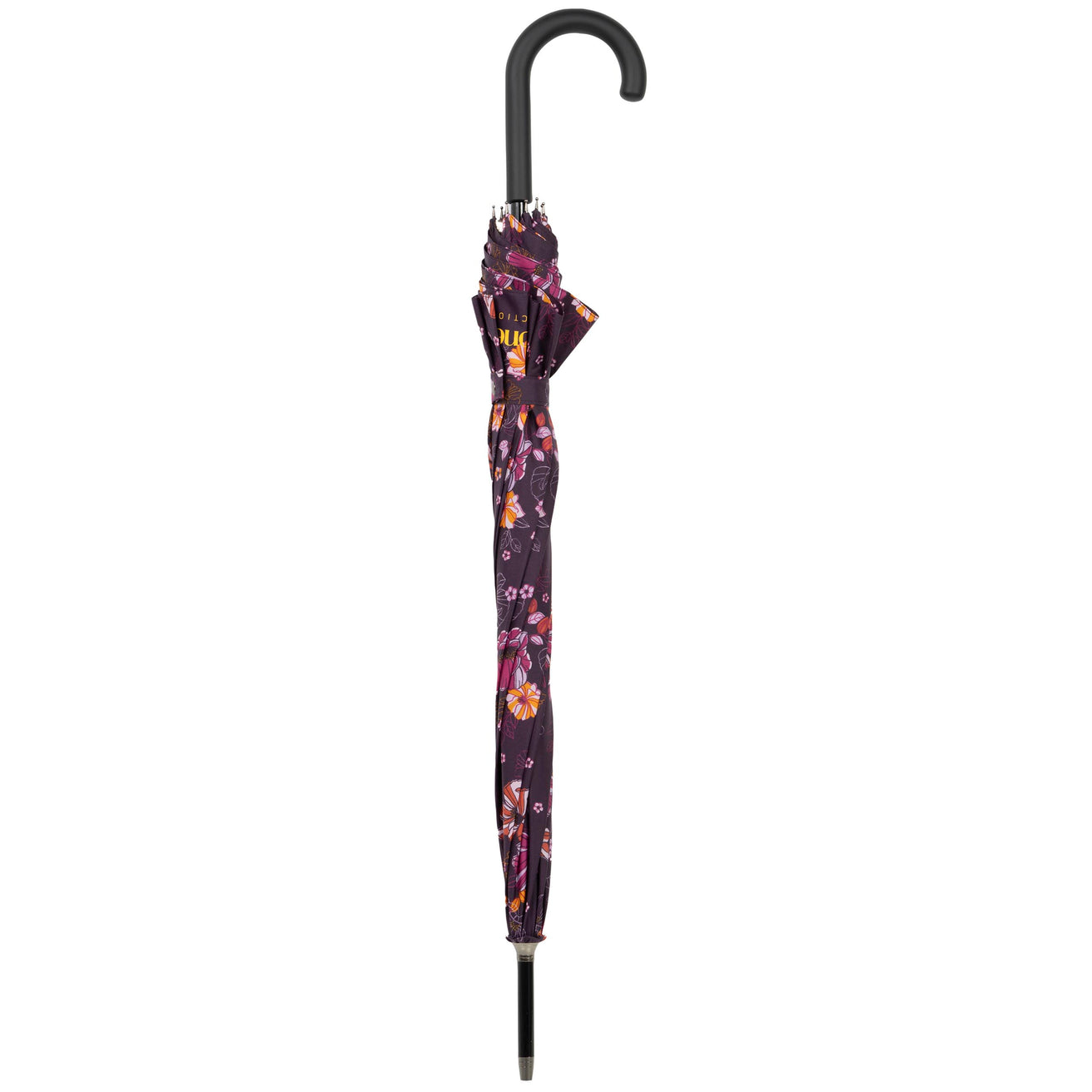 Parapluie Canne Auto Fleurs Aubergine
