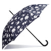 Parapluie Canne Auto Rayure Blush fleur marine - Isotoner