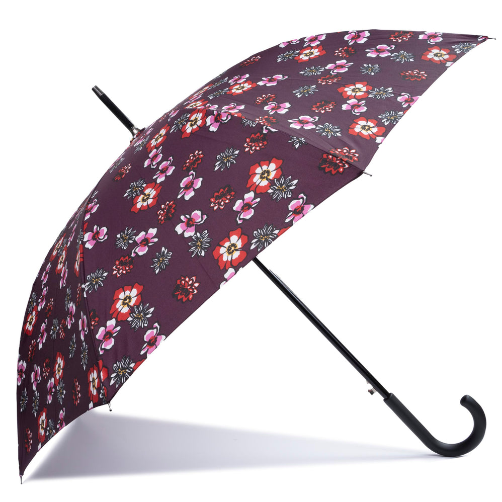 Parapluie Canne Auto Fleurs Pensées - Isotoner