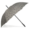 Parapluie Canne Auto Fleurs Aubergine léopard kaki - Isotoner