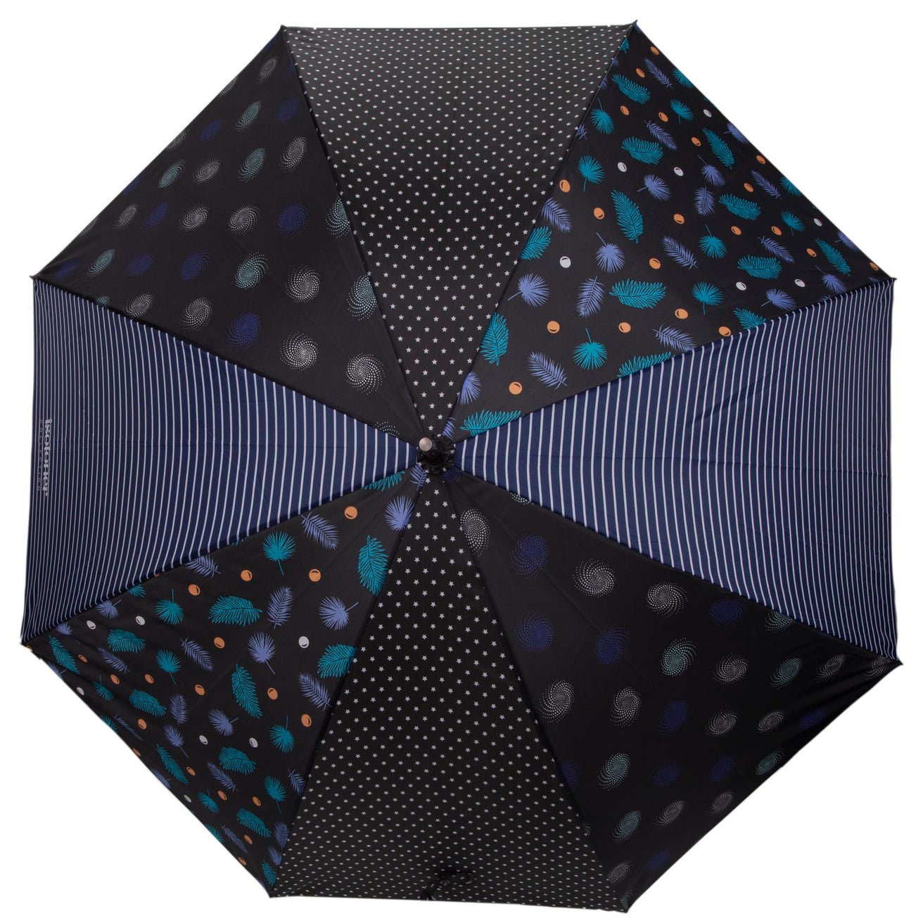 Parapluie Canne upcyclé Patchwork Plume