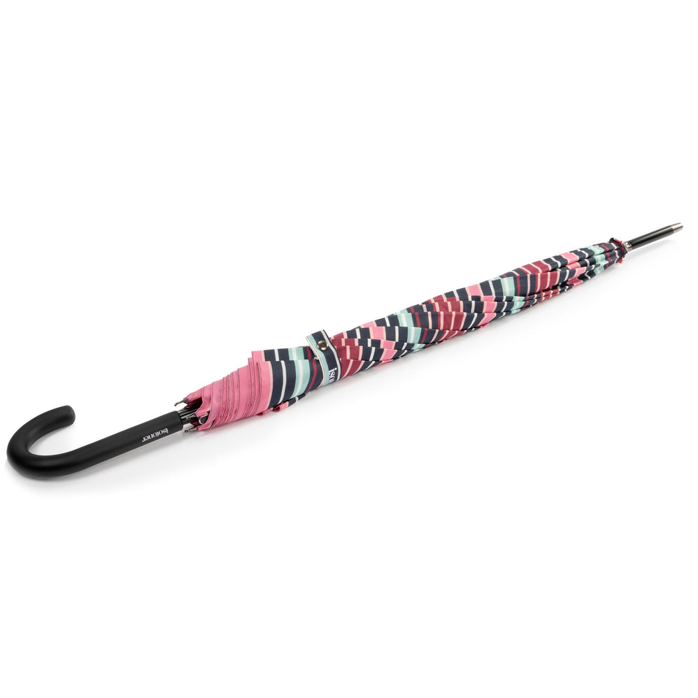 Parapluie Canne Auto Rayure Blush - Isotoner