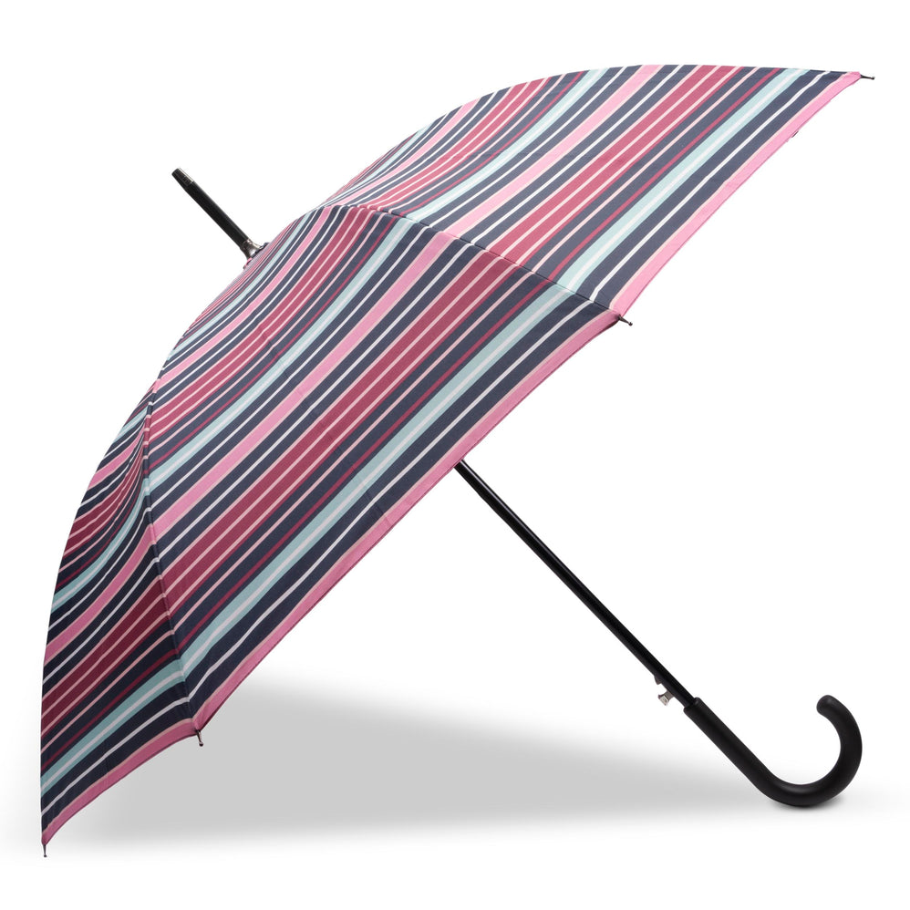 Parapluie Canne Auto Rayure Blush - Isotoner