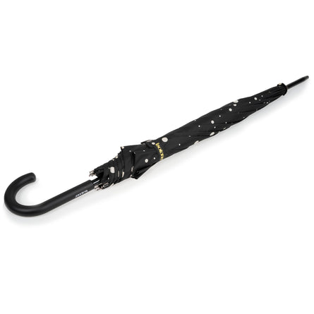 Parapluie Canne Auto Pois Noir/Jaune - Isotoner