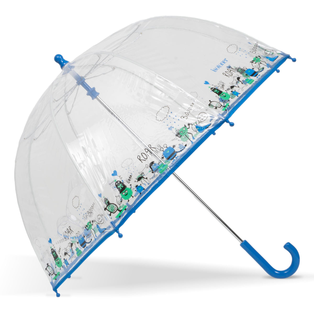Parapluie Enfant transparent PVC/Monstre bleu