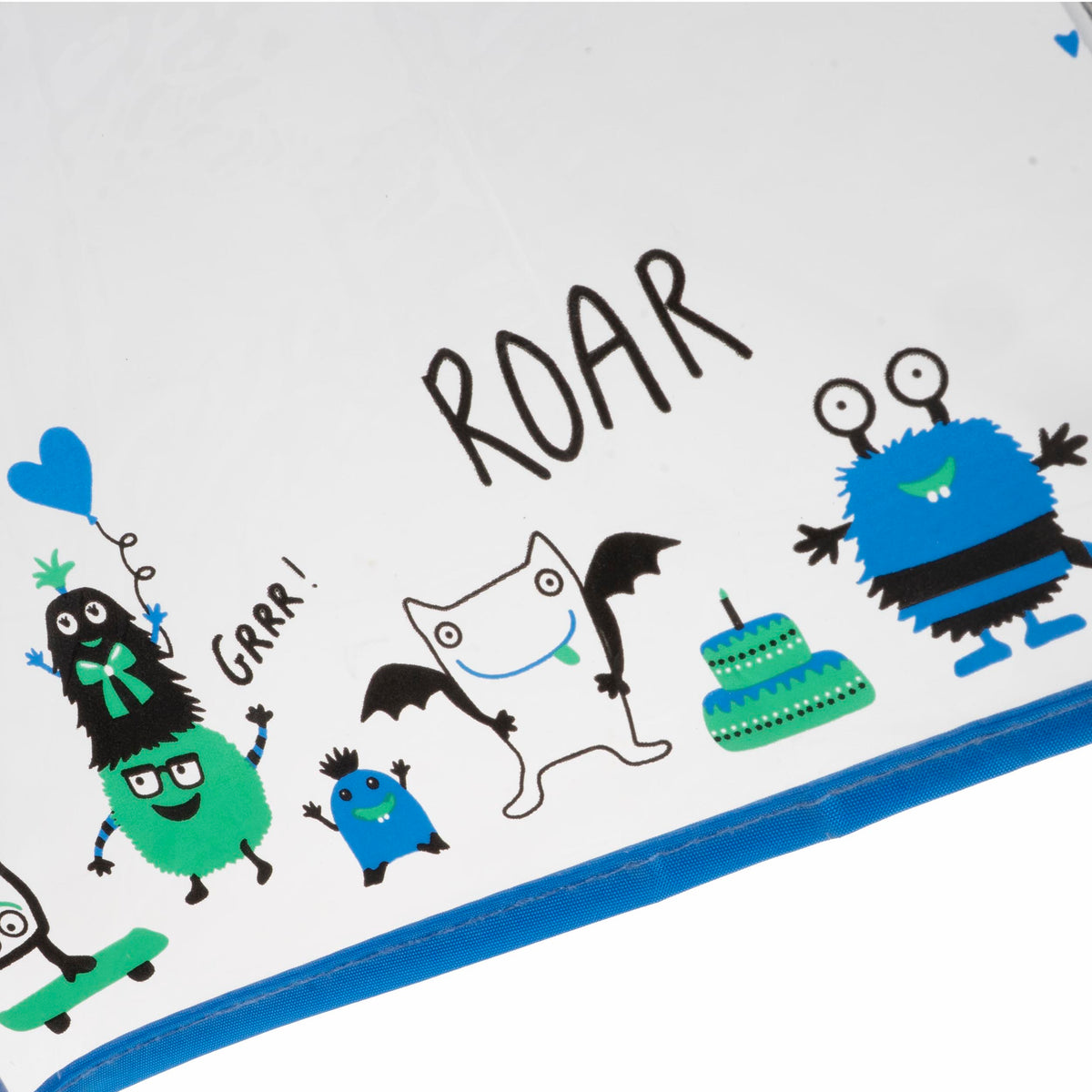 Parapluie Enfant transparent PVC/Monstre bleu