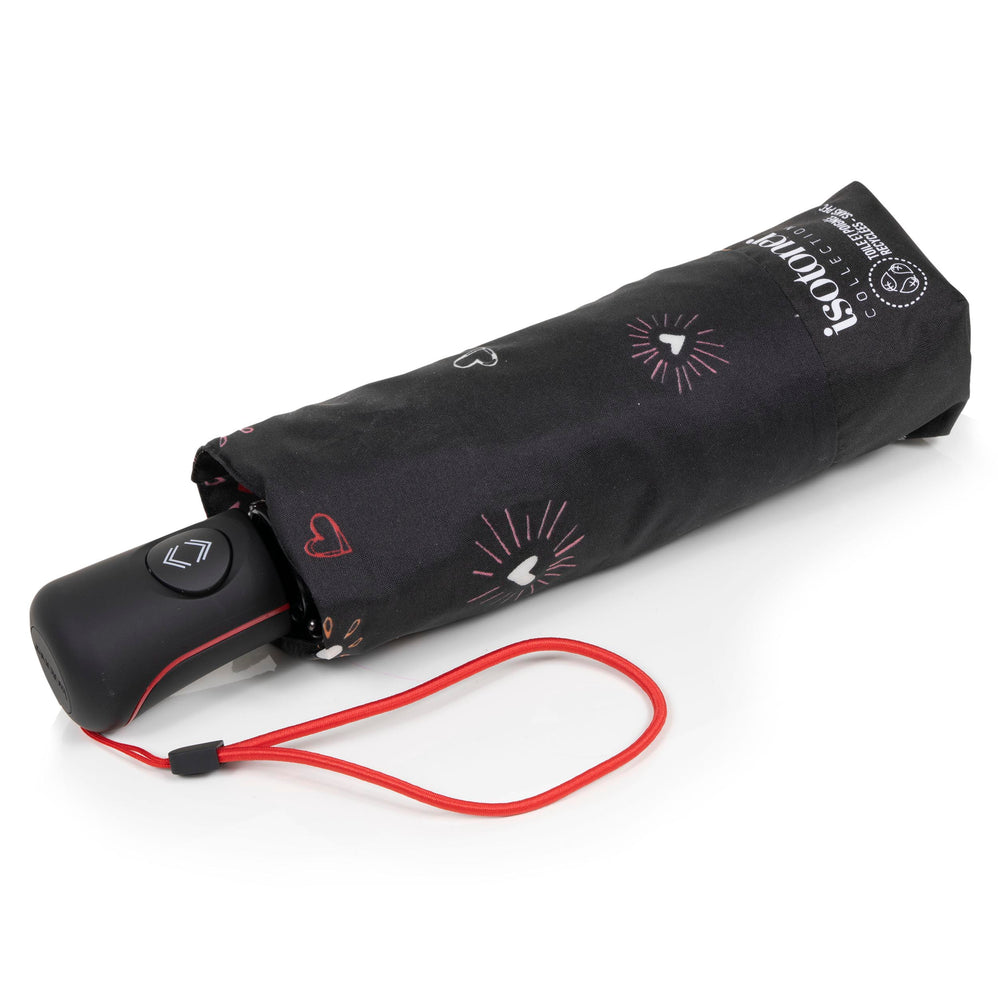 Parapluie Mini Auto Cœur Rouge - Isotoner