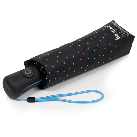 Parapluie Mini Auto Mini Pois Noir - Isotoner