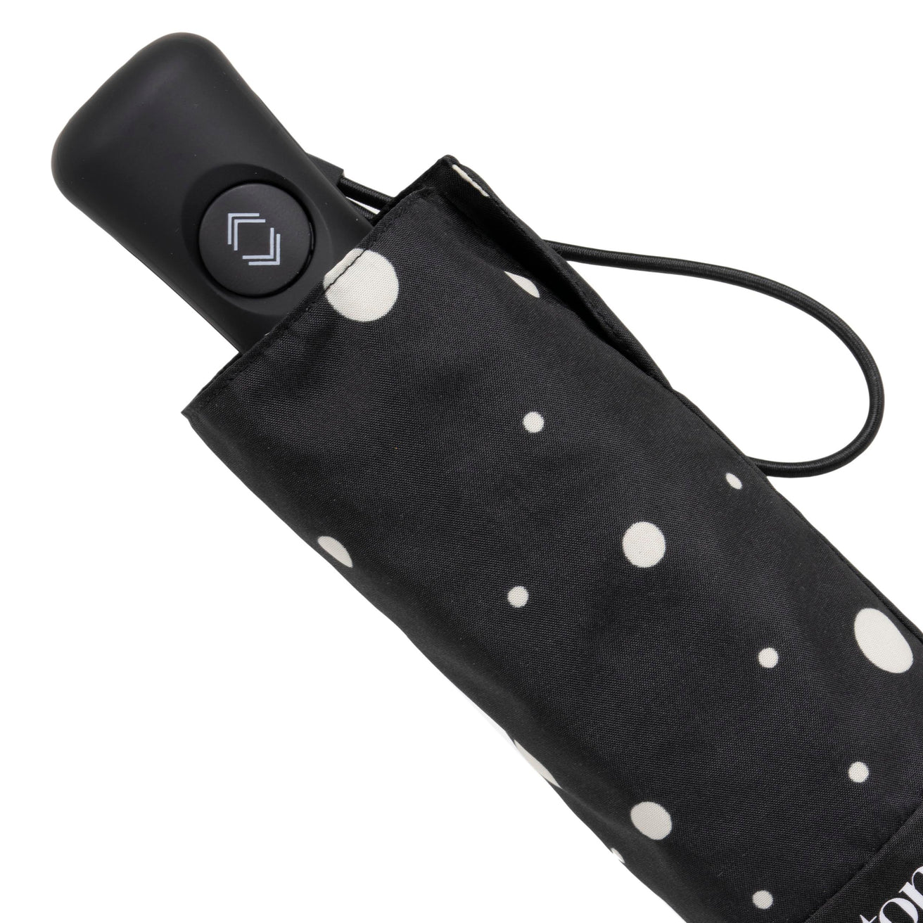 Parapluie Mini Auto Pois Noir/Jaune