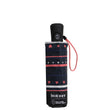 Parapluie Mini Auto Rayure Petit Cœur Marine