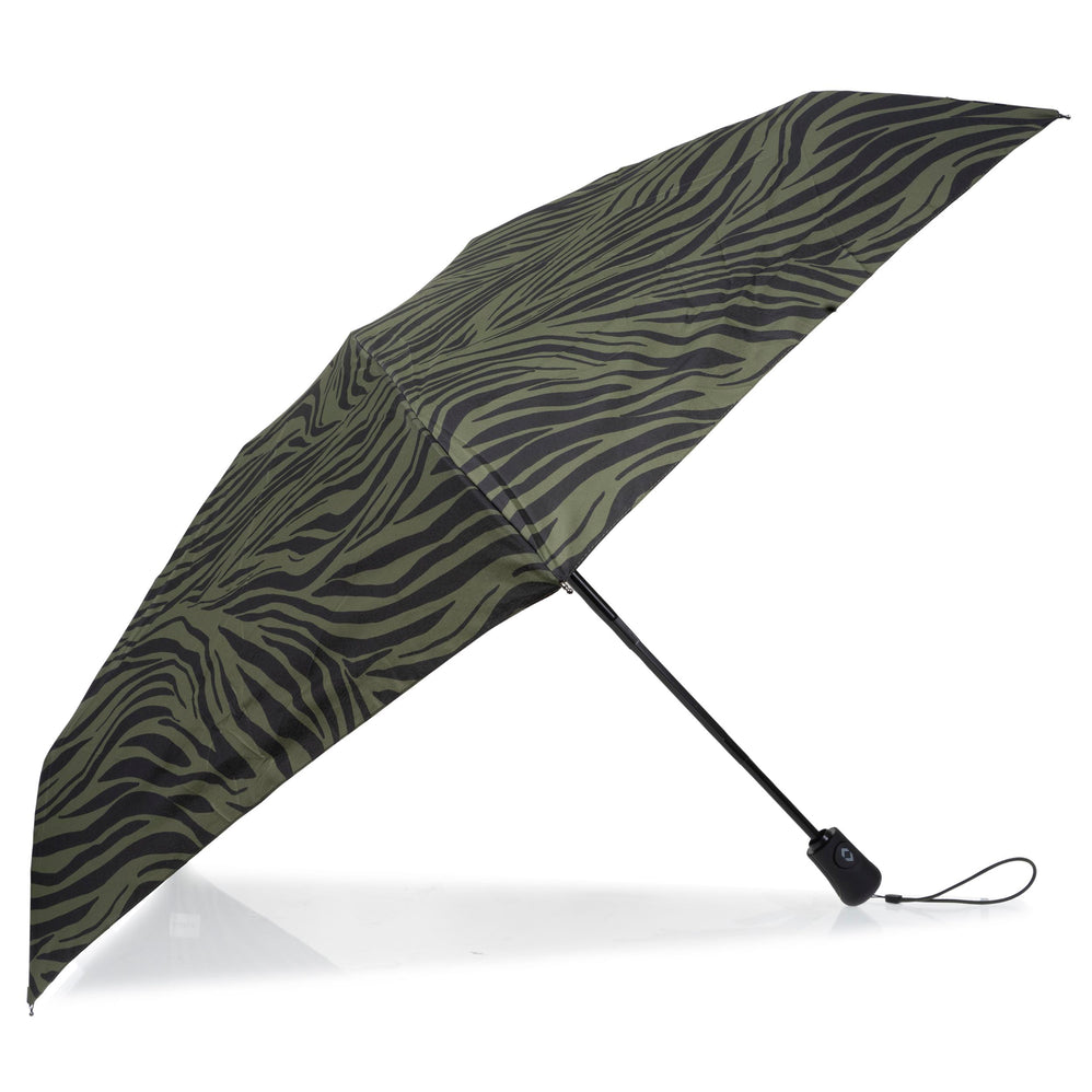 Parapluie Mini Auto Zèbre Kaki - Isotoner