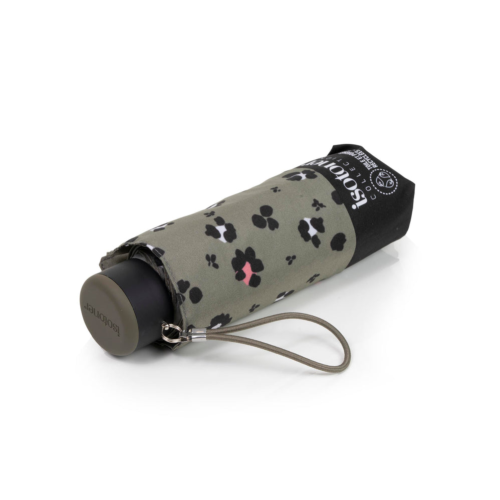 Parapluie Mini Slim Léopard Kaki - Isotoner