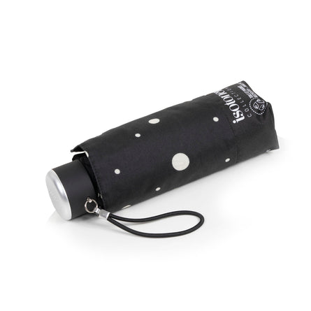 Parapluie Mini Slim Pois Noir/Jaune - Isotoner