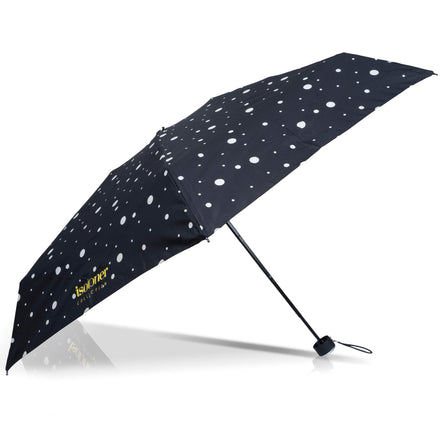 Parapluie Mini Slim Pois Noir/Jaune - Isotoner