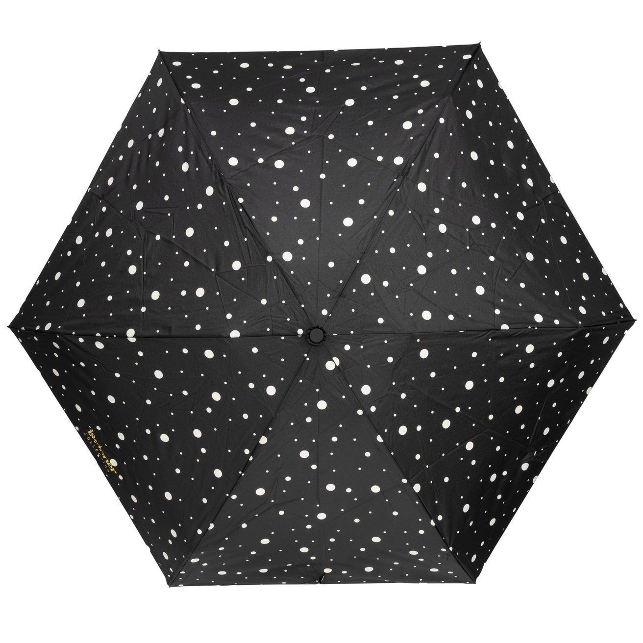 Parapluie Mini Slim Pois Noir/Jaune