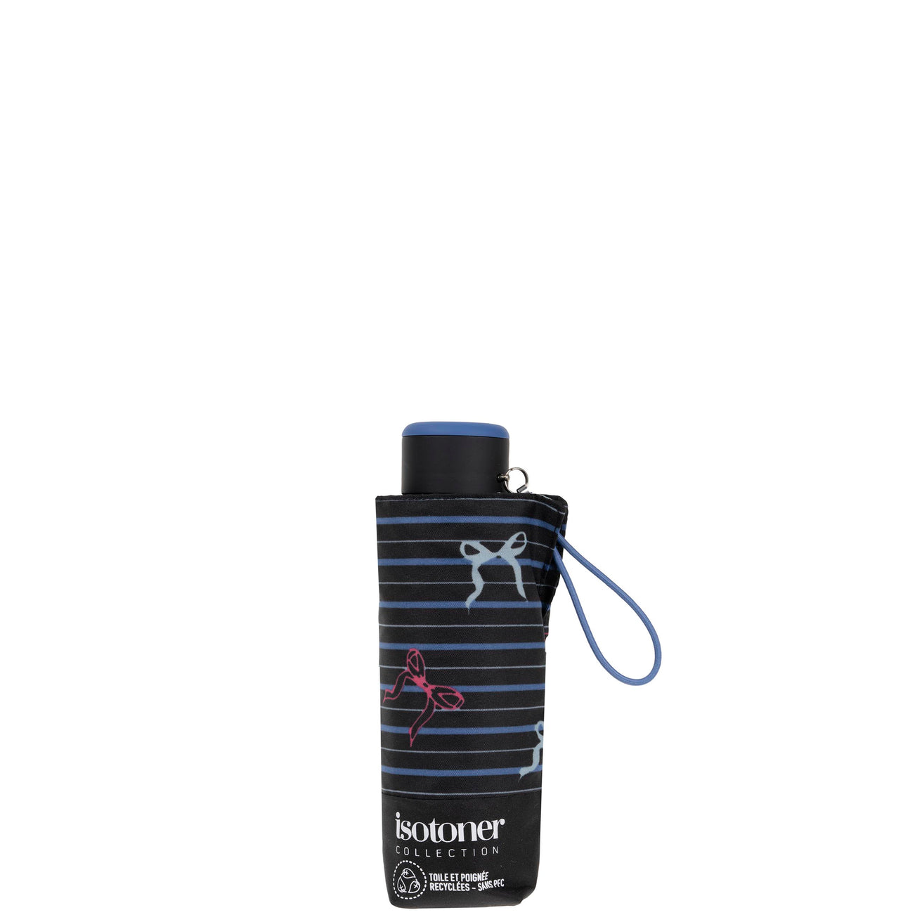 Parapluie Mini Slim Rayure Nœud Bleu
