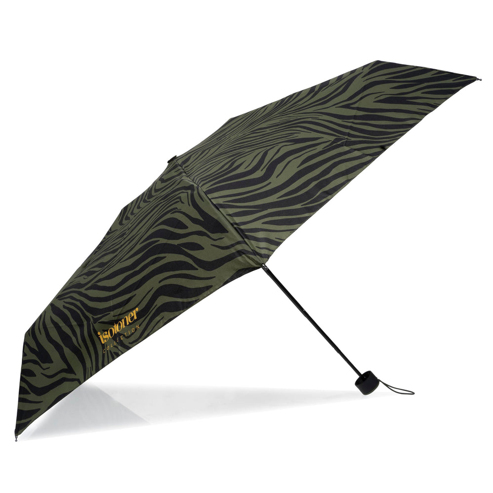 Parapluie Mini Slim Zèbre Kaki - Isotoner