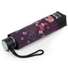 Parapluie Petit Prix Rayure pastel fleurs aubergine - Isotoner