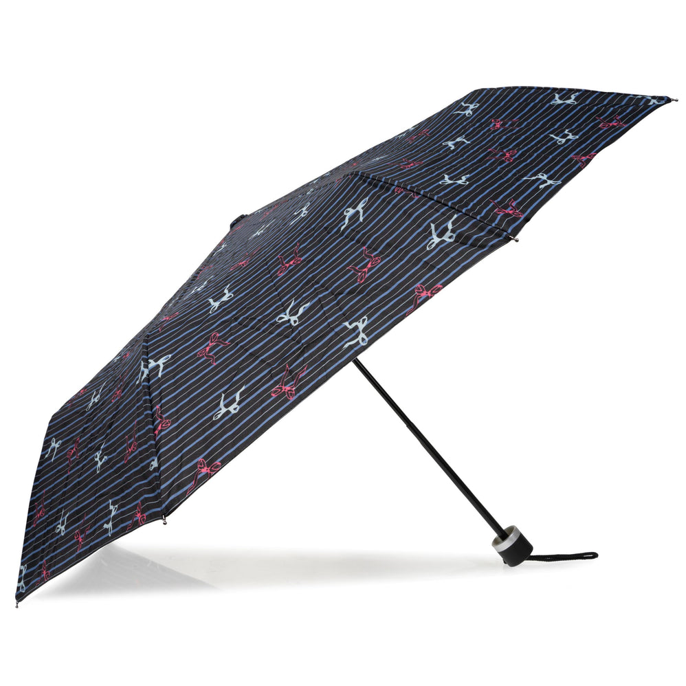 Parapluie Petit Prix Rayure Nœud Bleu - Isotoner