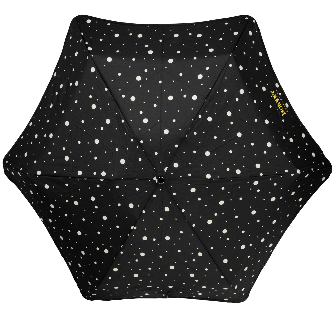 Parapluie X-TRA SOLIDE 23 cm Pois Noir/Jaune
