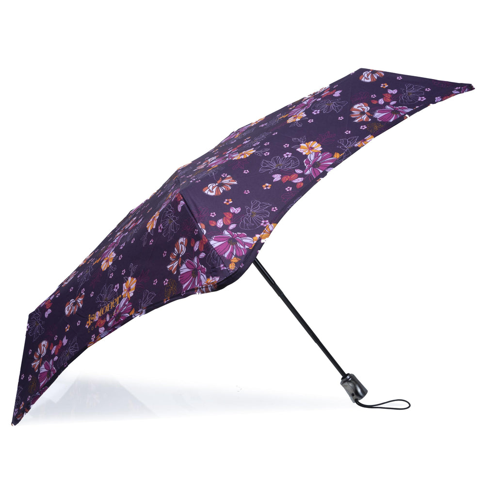 Parapluie X-TRA SOLIDE 28 cm Fleurs Aubergine - Isotoner