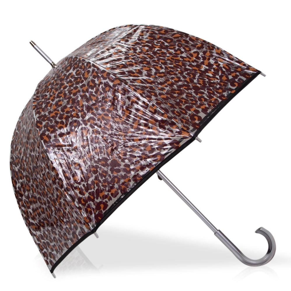 Parapluie cloche transparent PVC/Léopard beige - Isotoner